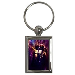 Tardis Regeneration Art Doctor Who Paint Purple Sci Fi Space Star Time Machine Key Chain (rectangle) by Cemarart