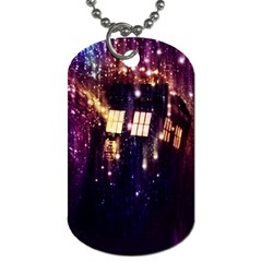 Tardis Regeneration Art Doctor Who Paint Purple Sci Fi Space Star Time Machine Dog Tag (one Side) by Cemarart