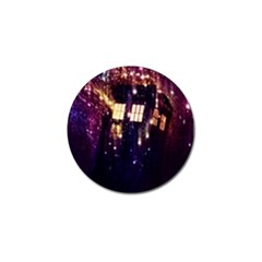 Tardis Regeneration Art Doctor Who Paint Purple Sci Fi Space Star Time Machine Golf Ball Marker by Cemarart