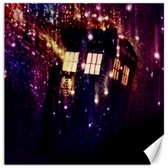 Tardis Regeneration Art Doctor Who Paint Purple Sci Fi Space Star Time Machine Canvas 16  X 16  by Cemarart