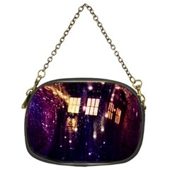 Tardis Regeneration Art Doctor Who Paint Purple Sci Fi Space Star Time Machine Chain Purse (two Sides) by Cemarart