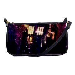 Tardis Regeneration Art Doctor Who Paint Purple Sci Fi Space Star Time Machine Shoulder Clutch Bag by Cemarart