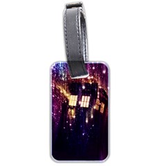 Tardis Regeneration Art Doctor Who Paint Purple Sci Fi Space Star Time Machine Luggage Tag (two Sides) by Cemarart