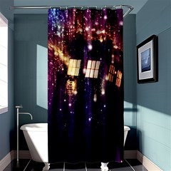 Tardis Regeneration Art Doctor Who Paint Purple Sci Fi Space Star Time Machine Shower Curtain 36  X 72  (stall)  by Cemarart