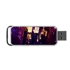 Tardis Regeneration Art Doctor Who Paint Purple Sci Fi Space Star Time Machine Portable Usb Flash (two Sides) by Cemarart