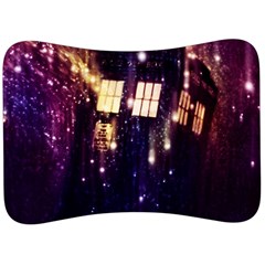 Tardis Regeneration Art Doctor Who Paint Purple Sci Fi Space Star Time Machine Velour Seat Head Rest Cushion by Cemarart