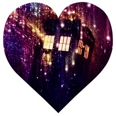 Tardis Regeneration Art Doctor Who Paint Purple Sci Fi Space Star Time Machine Wooden Puzzle Heart by Cemarart