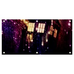 Tardis Regeneration Art Doctor Who Paint Purple Sci Fi Space Star Time Machine Banner And Sign 4  X 2  by Cemarart