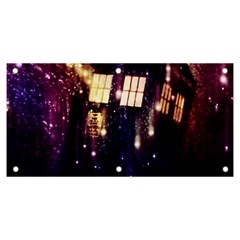 Tardis Regeneration Art Doctor Who Paint Purple Sci Fi Space Star Time Machine Banner And Sign 6  X 3  by Cemarart