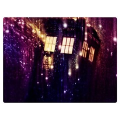 Tardis Regeneration Art Doctor Who Paint Purple Sci Fi Space Star Time Machine Premium Plush Fleece Blanket (extra Small) by Cemarart