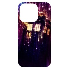 Tardis Regeneration Art Doctor Who Paint Purple Sci Fi Space Star Time Machine Iphone 14 Pro Black Uv Print Case by Cemarart