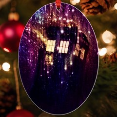 Tardis Regeneration Art Doctor Who Paint Purple Sci Fi Space Star Time Machine Uv Print Acrylic Ornament Oval by Cemarart