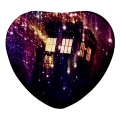 Tardis Regeneration Art Doctor Who Paint Purple Sci Fi Space Star Time Machine Heart Glass Fridge Magnet (4 Pack) by Cemarart