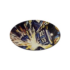 Tardis Doctor Who Pattern Sticker Oval (100 Pack) by Cemarart