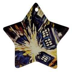 Tardis Doctor Who Pattern Star Ornament (two Sides) by Cemarart