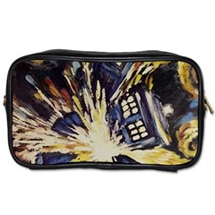 Tardis Doctor Who Pattern Toiletries Bag (two Sides) by Cemarart