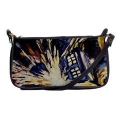 Tardis Doctor Who Pattern Shoulder Clutch Bag by Cemarart