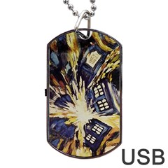 Tardis Doctor Who Pattern Dog Tag Usb Flash (one Side) by Cemarart