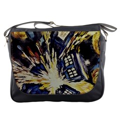 Tardis Doctor Who Pattern Messenger Bag by Cemarart