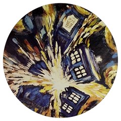 Tardis Doctor Who Pattern Round Trivet by Cemarart