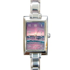 Sunset Ocean Beach Catcher Dream Evening Night Sunset Rectangle Italian Charm Watch by Cemarart