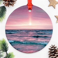 Sunset Ocean Beach Catcher Dream Evening Night Sunset Ornament (round) by Cemarart