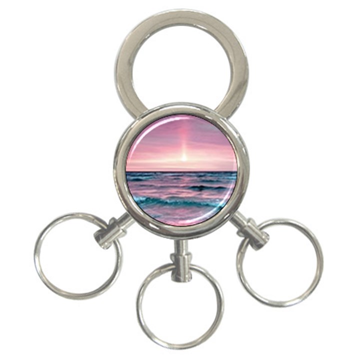 Sunset Ocean Beach Catcher Dream Evening Night Sunset 3-Ring Key Chain