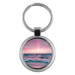 Sunset Ocean Beach Catcher Dream Evening Night Sunset Key Chain (round) by Cemarart