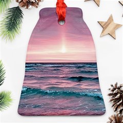 Sunset Ocean Beach Catcher Dream Evening Night Sunset Bell Ornament (two Sides) by Cemarart