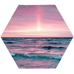 Sunset Ocean Beach Catcher Dream Evening Night Sunset Wooden Puzzle Hexagon by Cemarart