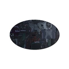 Abstract Tech Computer Motherboard Technology Sticker Oval (10 Pack) by Cemarart