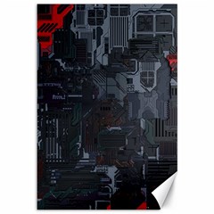 Abstract Tech Computer Motherboard Technology Canvas 12  X 18  by Cemarart