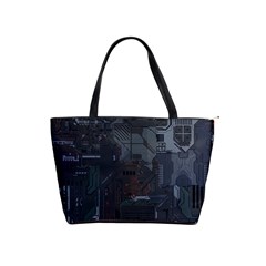 Abstract Tech Computer Motherboard Technology Classic Shoulder Handbag by Cemarart