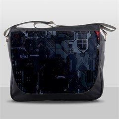 Abstract Tech Computer Motherboard Technology Messenger Bag by Cemarart