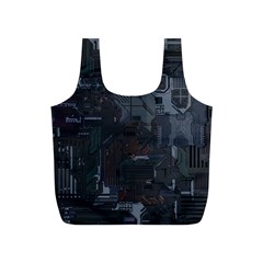 Abstract Tech Computer Motherboard Technology Full Print Recycle Bag (s) by Cemarart