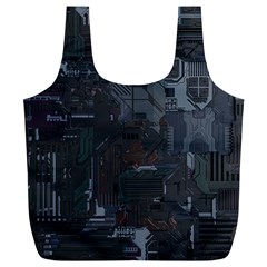 Abstract Tech Computer Motherboard Technology Full Print Recycle Bag (xl) by Cemarart