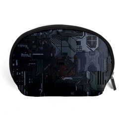 Abstract Tech Computer Motherboard Technology Accessory Pouch (large) by Cemarart