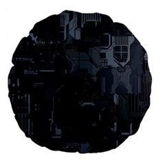 Abstract Tech Computer Motherboard Technology Large 18  Premium Flano Round Cushions