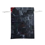 Abstract Tech Computer Motherboard Technology Lightweight Drawstring Pouch (S) Front