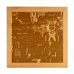 Abstract Tech Computer Motherboard Technology Wood Photo Frame Cube by Cemarart