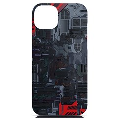 Abstract Tech Computer Motherboard Technology Iphone 14 Plus Black Uv Print Case by Cemarart