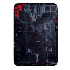 Abstract Tech Computer Motherboard Technology Rectangular Glass Fridge Magnet (4 Pack) by Cemarart