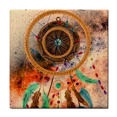 Dream Catcher Colorful Vintage Tile Coaster by Cemarart