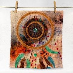 Dream Catcher Colorful Vintage Face Towel by Cemarart