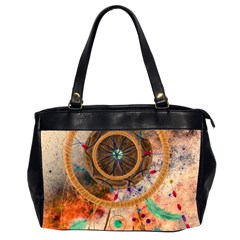 Dream Catcher Colorful Vintage Oversize Office Handbag (2 Sides) by Cemarart