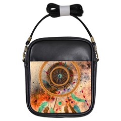 Dream Catcher Colorful Vintage Girls Sling Bag by Cemarart