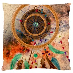 Dream Catcher Colorful Vintage Large Cushion Case (two Sides) by Cemarart