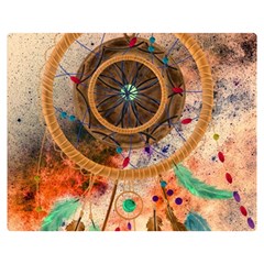 Dream Catcher Colorful Vintage Premium Plush Fleece Blanket (medium) by Cemarart