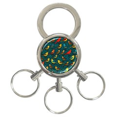 Bird Pattern Colorful 3-ring Key Chain