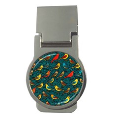 Bird Pattern Colorful Money Clips (round)  by Cemarart